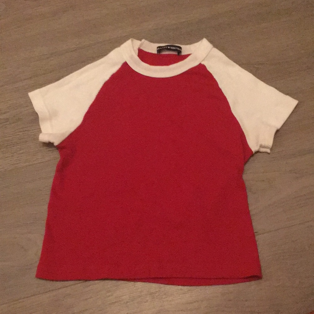 brandy melville red and white tee